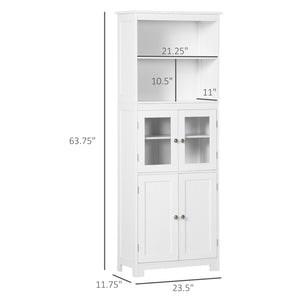 4-door pantry with adjustable shelf, white