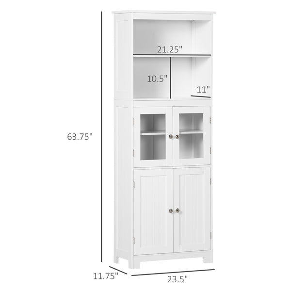 4-door pantry with adjustable shelf, white