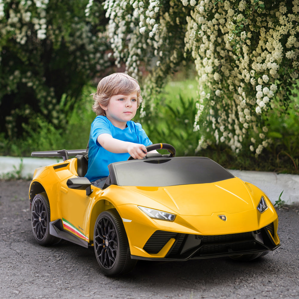 Licensed Lamborghini Huracan 12V with remote control, yellow