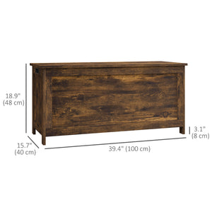 Storage chest with 2 safety hinges, rustic brown