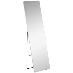 Standing, wall-mounted or table-mounted mirror with support frame, silver