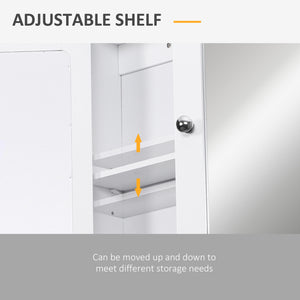 Medicine cabinet with double doors, open shelf and adjustable shelf, white