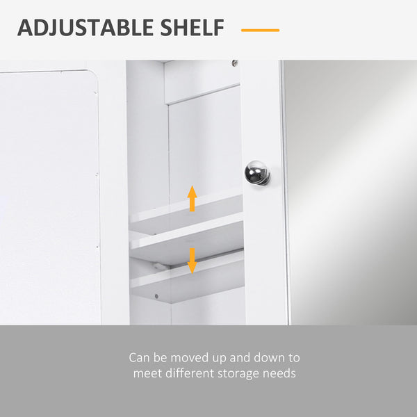 Medicine cabinet with double doors, open shelf and adjustable shelf, white