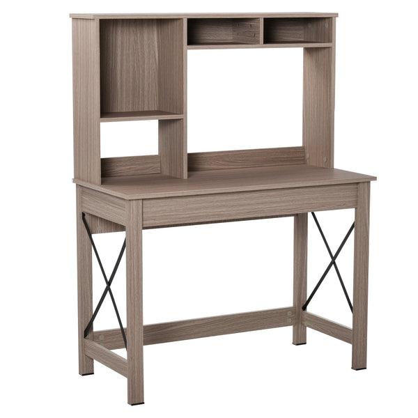 Computer desk with storage, brown
