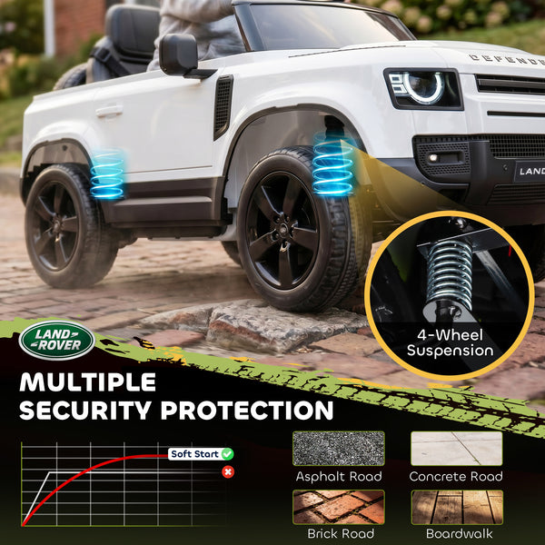 12V Kids Electric Ride-On Car with Remote Control, White