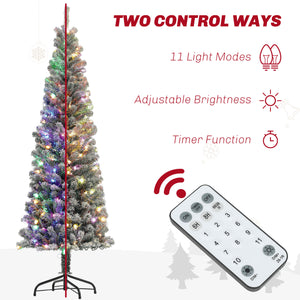 6ft Pre-Lit Frosted Artificial Christmas Tree with Remote Control