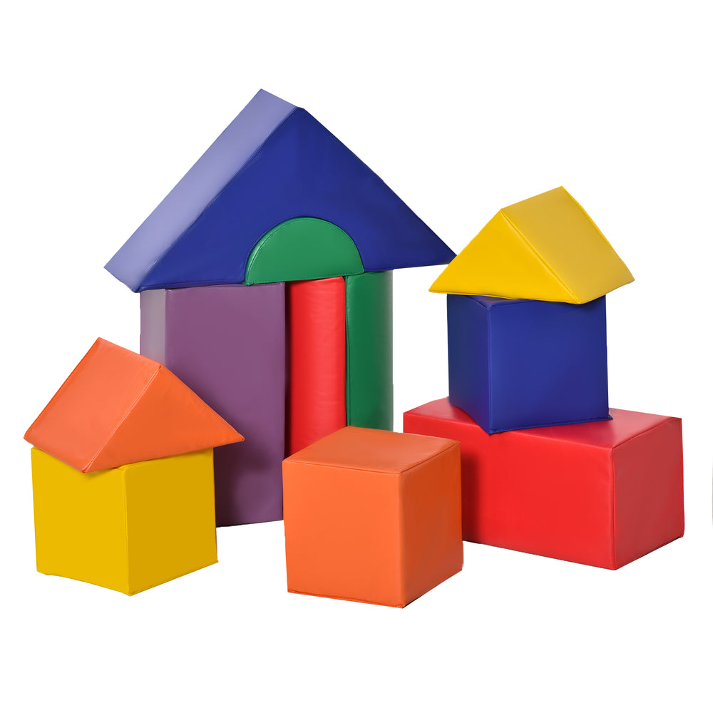 11 soft play blocks for climbing and crawling, multi-colored