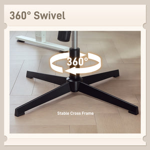 Cross-back office chair, without casters, grey