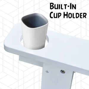 Classic Muskoka Adirondack Chair with Cup Holder, White