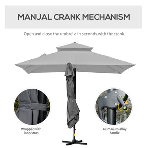 10-foot cantilever parasol with 5 adjustable tilt angles, protective cover, anthracite grey