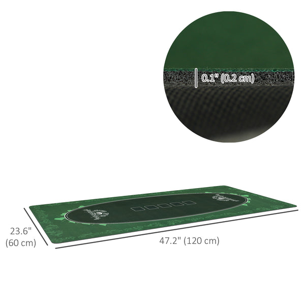 6-player poker mat, green