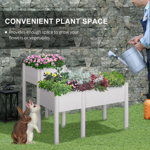 Raised planter with legs and non-woven lining