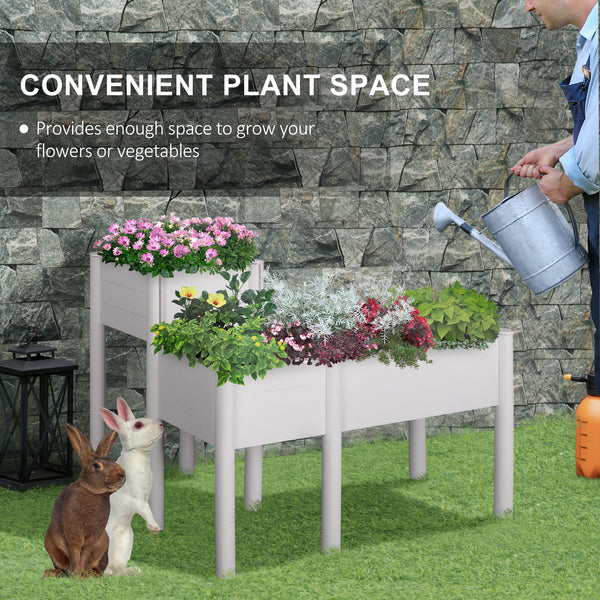 Raised planter with legs and non-woven lining