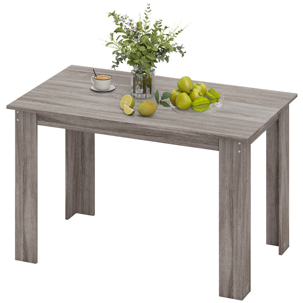 Kitchen table for 4 to 6 people, wood effect, light grey