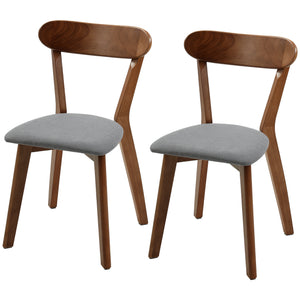 Wooden dining chairs, grey and brown, set of 2