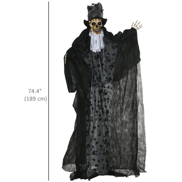 74" Animated Halloween Married Reaper with LED Eyes, Sounds, and Movements – Black