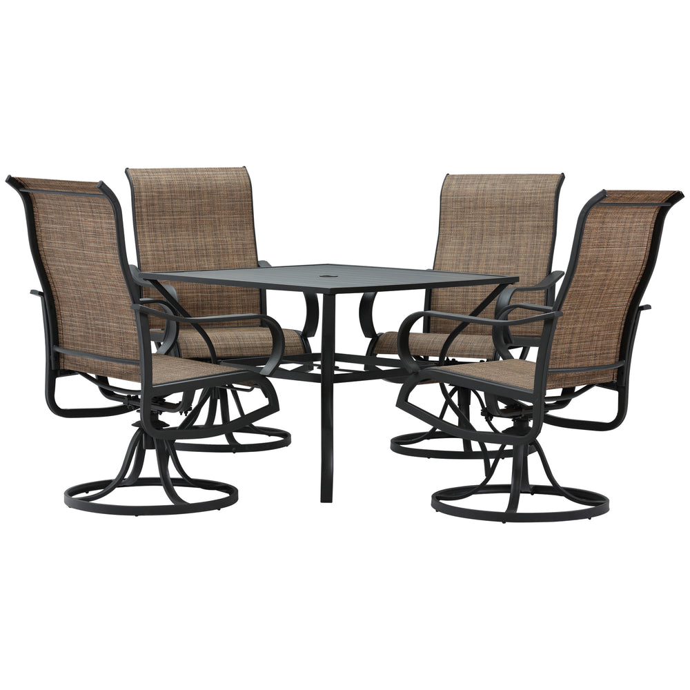 5-piece outdoor dining set, black