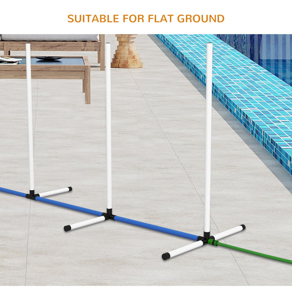 2-Piece Dog Agility Kit with Weave Poles, White