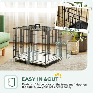 Cage with 2 doors and soft cushion, black