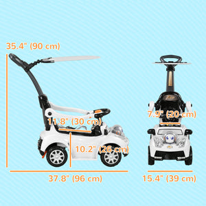 3 in 1 Push Car for Kids, White