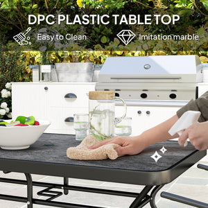 Rectangular garden table with parasol hole