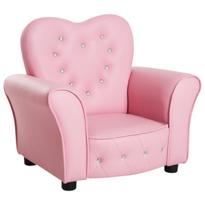 Heart-shaped tufted upholstered armchair, Pink