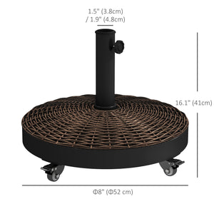 Round parasol base in resin, bronze color 