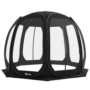 Foldable mosquito net tent with carry bag and 2 doors, black