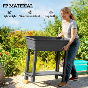 Raised garden bed with automatic watering, transparent lid and ventilation