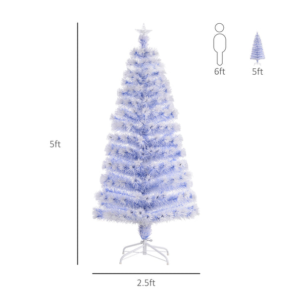 5ft White Pre-Lit LED Fiber Optic Artificial Christmas Tree