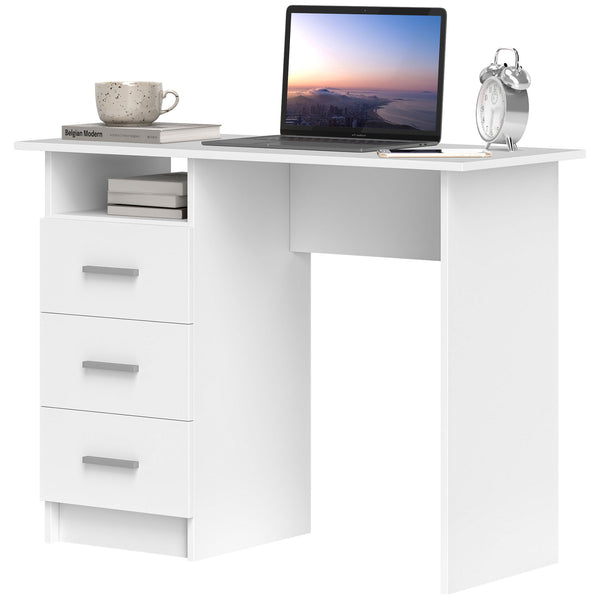 Computer desk with storage, white