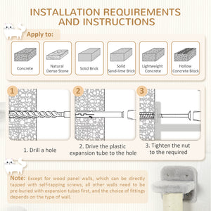 Wall-mounted cat shelves with hammock, scratching post, ladder and balls, grey