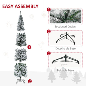 9 Foot Green Frosted Pencil Christmas Tree