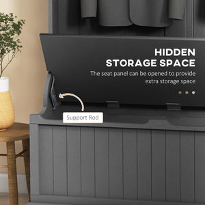 3-in-1 Hallway Unit with Coat Rack, Black 