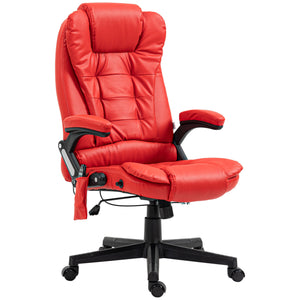 Massaging, heated and adjustable office chair in faux leather