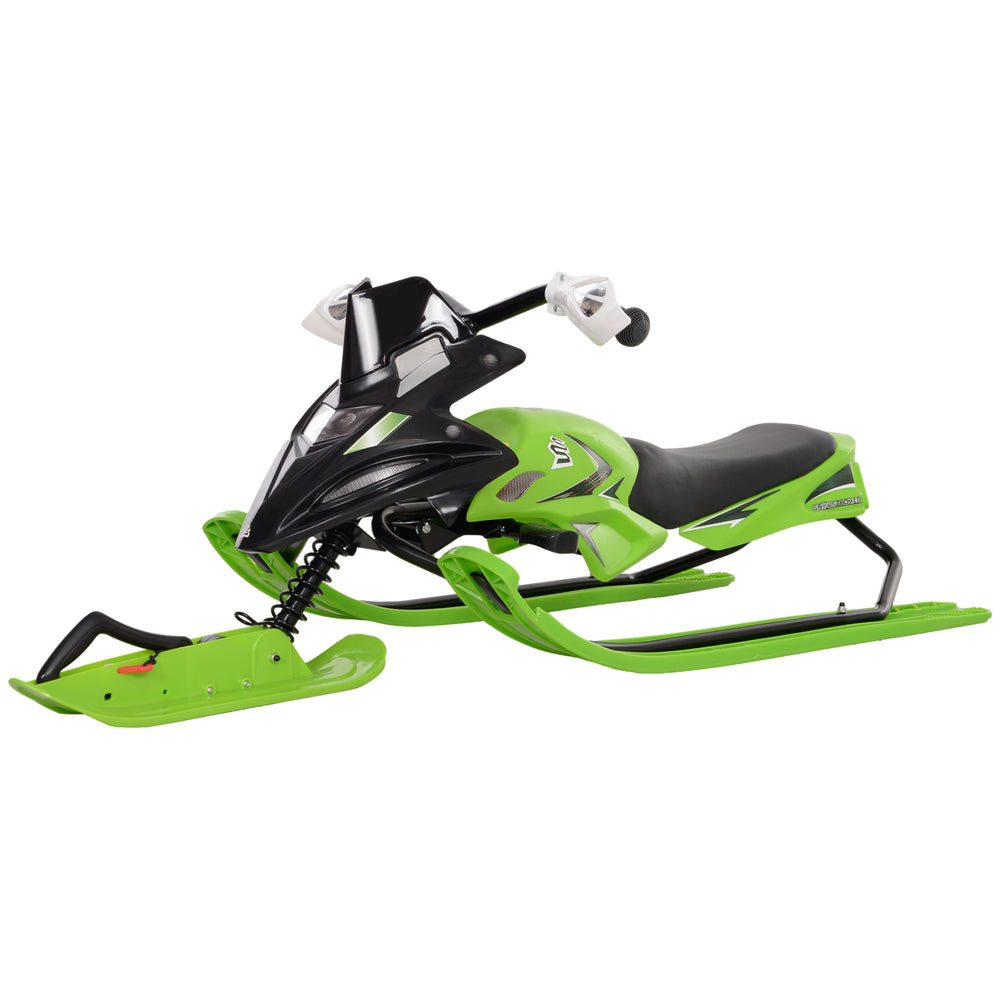 Sled with rubber padded seat, green