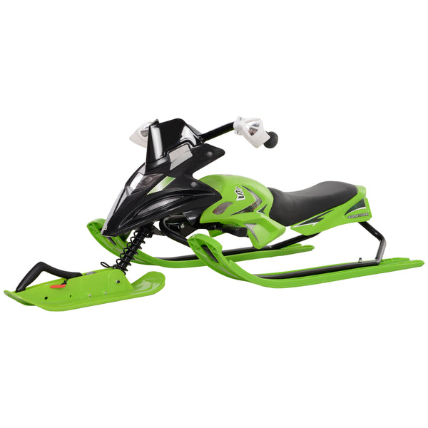 Sled with rubber padded seat, green