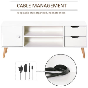 TV stand for TVs up to 50 inches with shelves, white