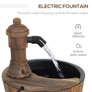 Garden Fountain with Electric Pump for Porch, Patio, Yard, Carbonized