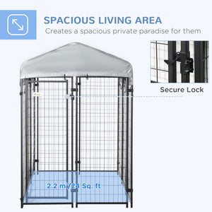 Dog kennel with waterproof and UV-resistant cover