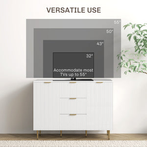 Sideboard with 3 drawers and adjustable shelves, white