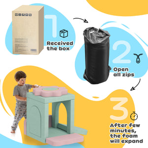 12-Piece Climbing Toys with Ball Pit (Balls Not Included), Green