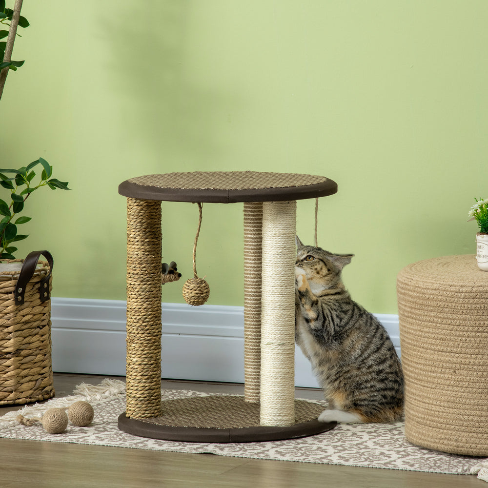 43cm scratching post with hanging toys