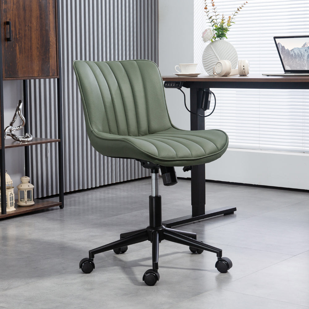 Office chair without armrests, dark green.