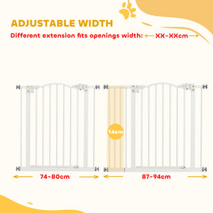 Extra Tall White Dog Gate with Door