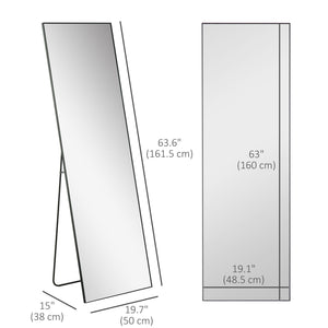 Full-length mirror, floor-standing or wall-mounted, black