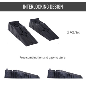 Set of 2 heavy-duty nesting car ramps, 5,500 lb capacity – Black