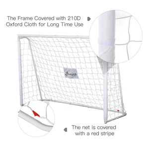Soccer goal (m) with metal frame, PE net, white