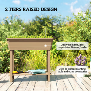 Raised garden bed with automatic watering, transparent lid and ventilation
