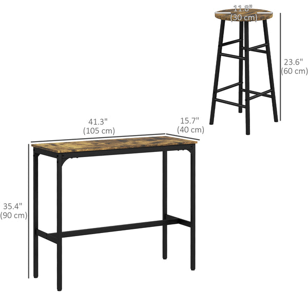 3-piece bar table and chairs set, table and chairs for 2 people